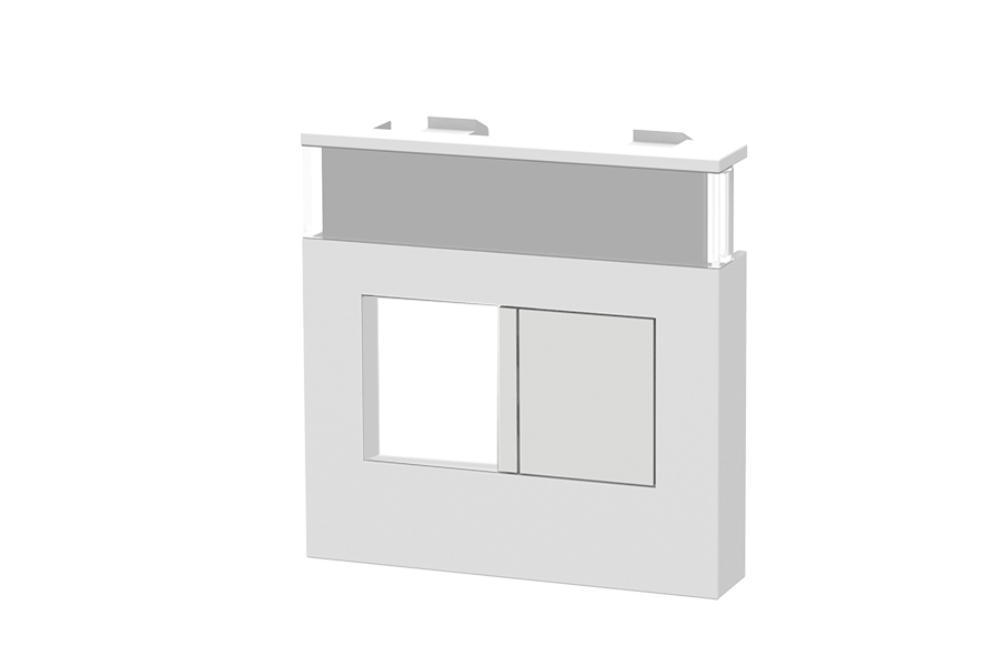 M45 1v en 2v universele inzetplaat 45x45mm - glanzend wit