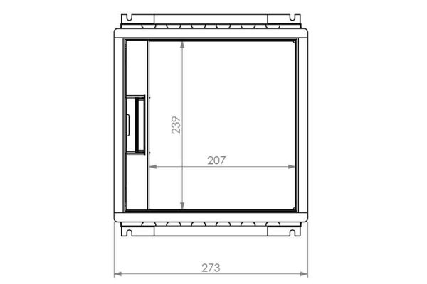 Vloerdoos instort 32 mm 4x chassis 3P + 6x data RVS T25 klapdeksel