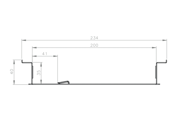 Open vloergoot V200x40