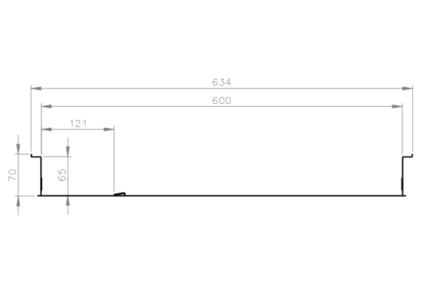 Open vloergoot V600x70