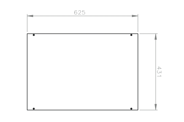 Deksel blind 625mm V400