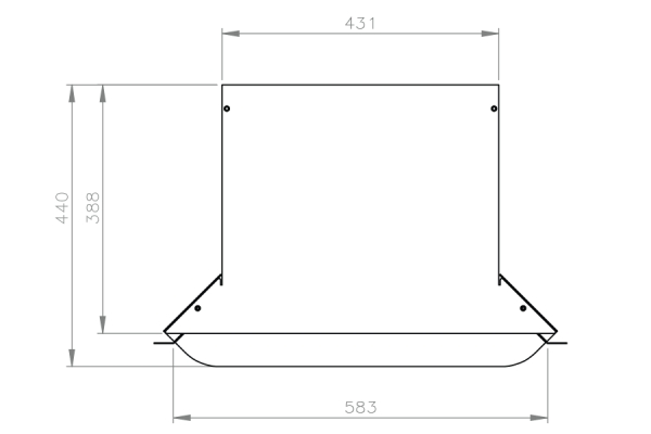 Aftak-/hoekstuk V400x70