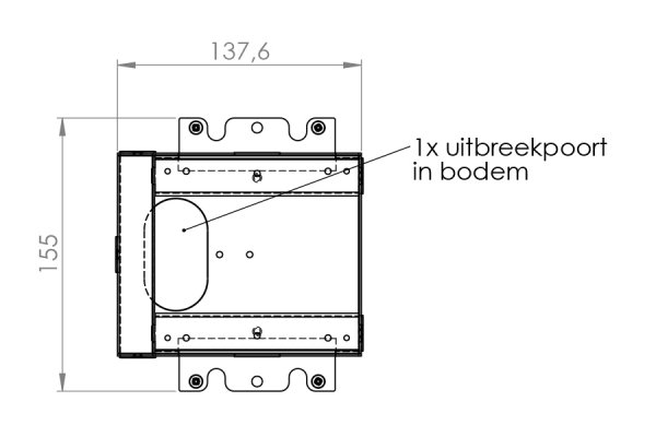 HPL Servicebox+ instort 65mm vloercontactdoos 1-voudig 1x WCD – RVS deksel