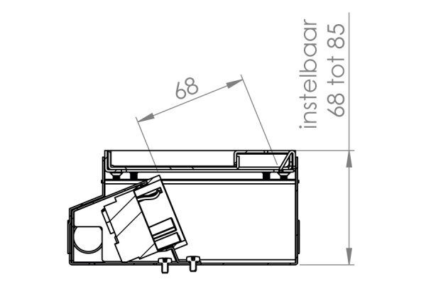 HPL Servicebox+ instort 65mm vloercontactdoos 1-voudig 1x WCD – RVS deksel