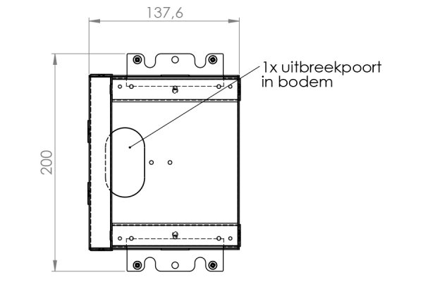 HPL Servicebox+ instort 65mm vloercontactdoos 2-voudig 1x WCD 1x M45 – RVS deksel