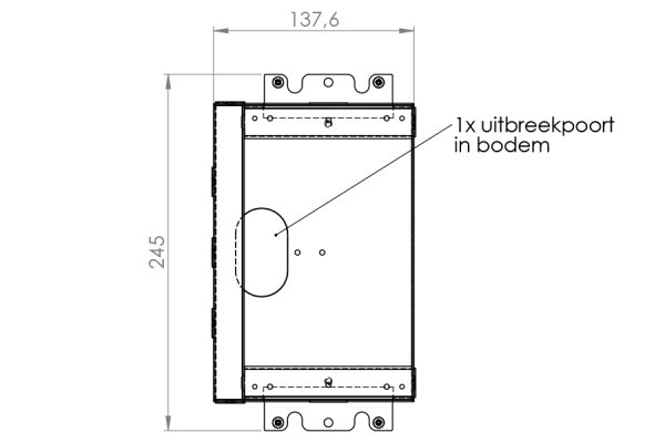 HPL Servicebox+ instort 65mm vloercontactdoos 3-voudig 2x WCD 1x M45 – RVS deksel