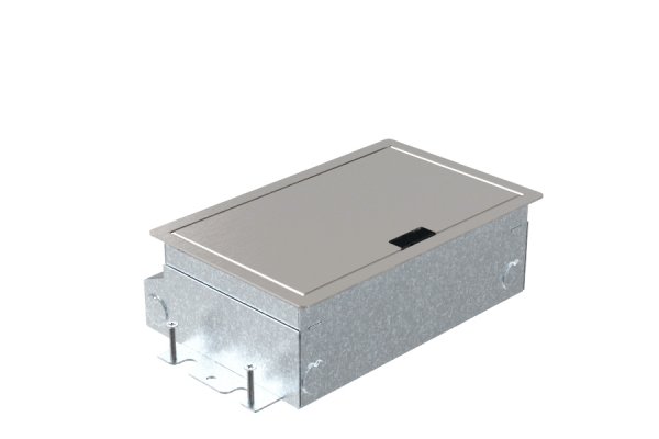 HPL Servicebox+ instort 65mm vloercontactdoos 65mm 3-voudig 3x WCD – RVS deksel