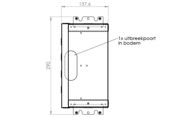 HPL Servicebox+ instort 65mm vloercontactdoos 65mm 4-voudig 2x WCD 2x M45 – RVS deksel