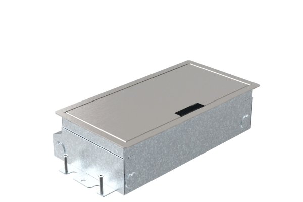 HPL Servicebox+ instort 65mm vloercontactdoos 65mm 4-voudig 2x WCD 2x M45 – RVS deksel