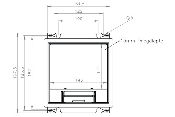 HPL Powerbox 150 instort 115mm 1x WCD CEE 32A 5p RVS S15 klapdeksel