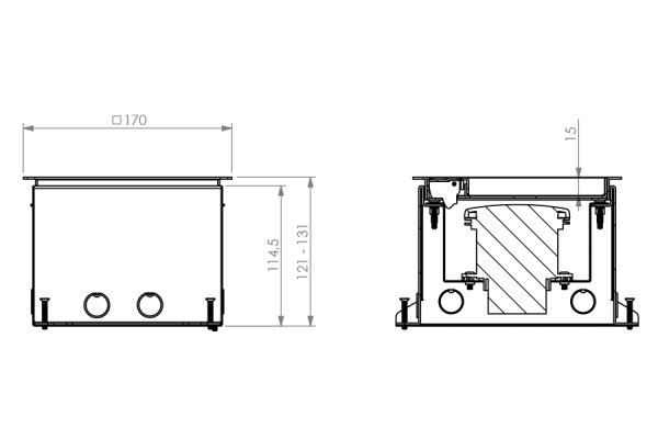 HPL Powerbox 150 instort 115mm 1x WCD CEE 32A 5p RVS S15 klapdeksel