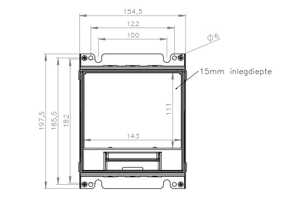 HPL Powerbox 150 instort 115mm 1x WCD CEE 32A 5p RVS S15ZR klapdeksel