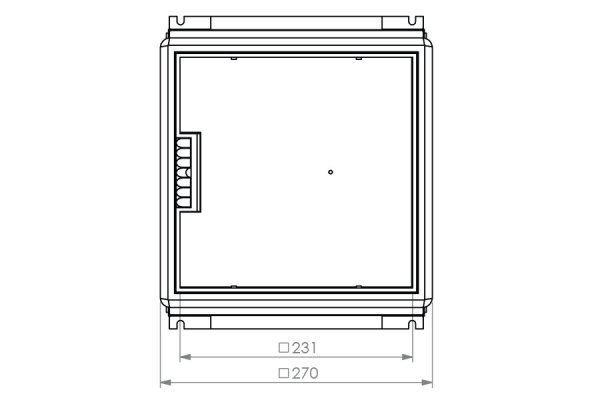 HPL vloerdoos instort 50 mm 4x WCD penaarde + 6x data-uitsparing 15x19.6mm - Kunststof T3 klapdeksel