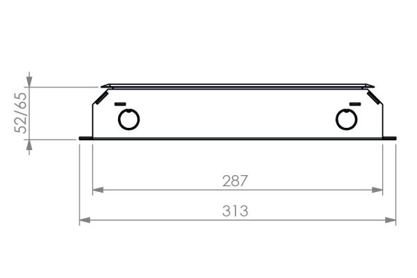 HPL vloerdoos instort 50 mm 4x WCD penaarde + 6x data-uitsparing 15x19.6mm - Kunststof T3 klapdeksel