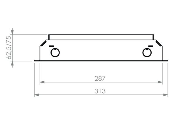 HPL vloerdoos instort 50 mm 4x WCD penaarde + 6x data-uitsparing 15x19.6mm - RVS T15ZR klapdeksel