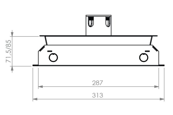 HPL vloerdoos instort 50 mm 4x WCD penaarde + 6x data-uitsparing 15x19.6mm - RVS T25 IP54 deksel