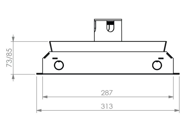 HPL vloerdoos instort 50 mm 4x WCD penaarde + 6x data-uitsparing 15x19.6mm - RVS T25ZR IP54 deksel