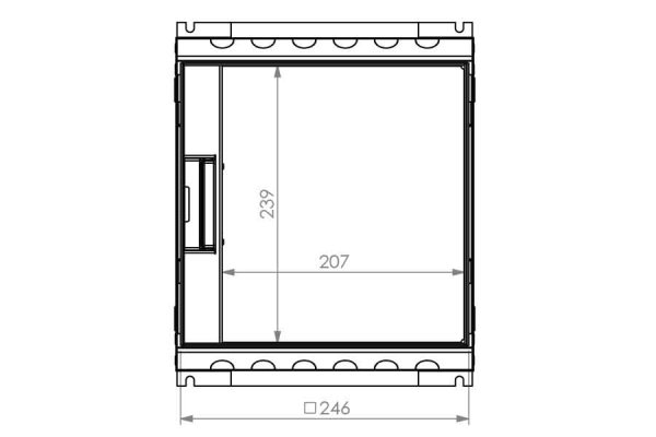 Vloerdoos instort 32 mm 4x chassis 3P + 6x data RVS T15ZR klapdeksel