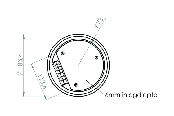 HPL Vloerpot instort rond 160 2x WCD penaarde + 2x M45 uitsparing 45x45mm - Kunststof T5 deksel