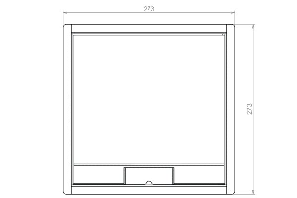 Vloerdoos Basic 62 mm Cat.7 4x WCD penaarde + 4x M45 uitsparing 45x45mm T15 klapdeksel