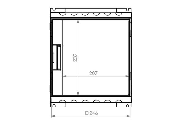 Vloerdoos instort 32 mm 4x chassis 3P + 6x data RVS T25ZR klapdeksel