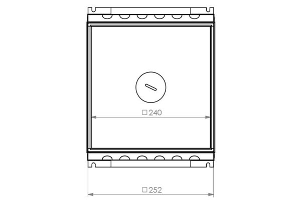 Vloerdoos instort 32 mm 4x chassis 3P + 6x data RVS T25ZR ip54 klapdeksel