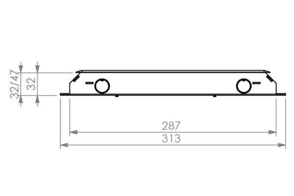 Vloerdoos instort 32 mm 4x chassis 3P + 6x data kunststof T3 klapdeksel