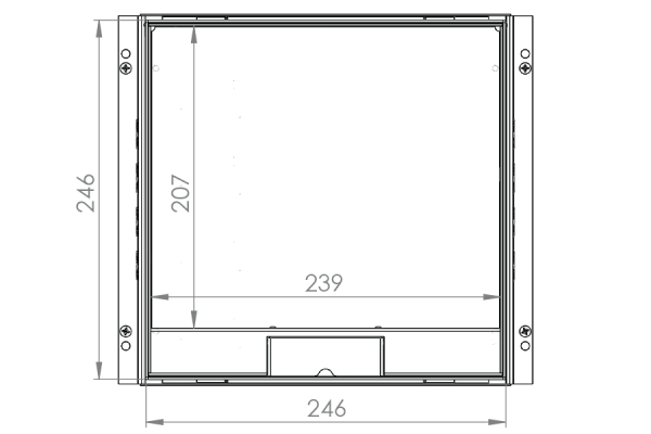 Instortbehuizing 50 mm 1x vloergoot + 3x buisinvoer met RVS T25ZR klapdeksel