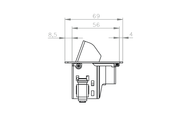 Indesq® Lumen kabeldoorvoer RVS 69 x 85